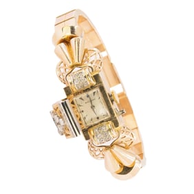 Movado 18k Gold Diamond Cover Wristwatch