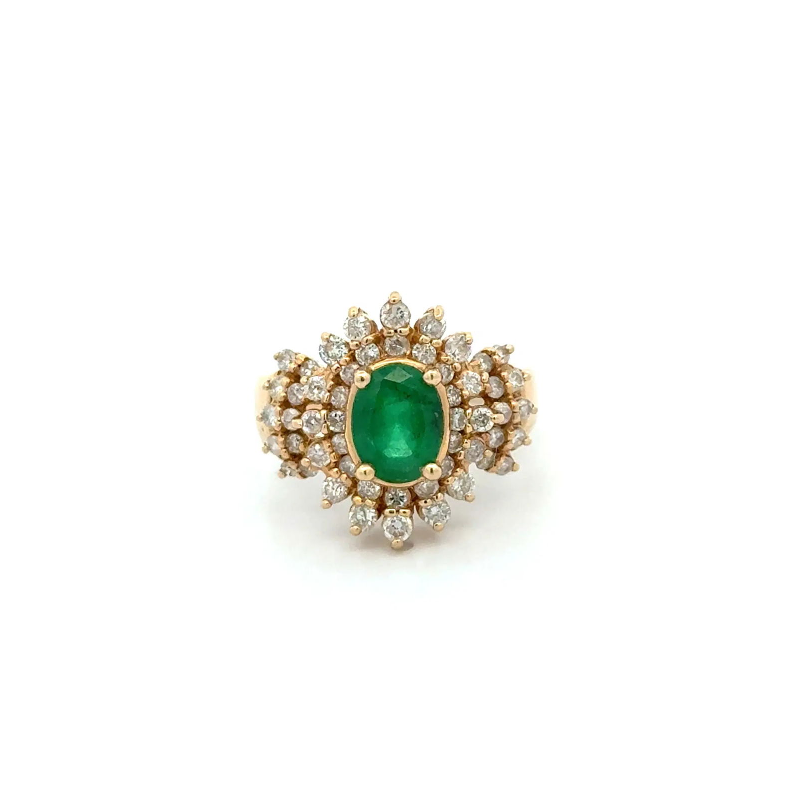EFFY 14k Gold Emerald Diamond Ring (1 of 3)