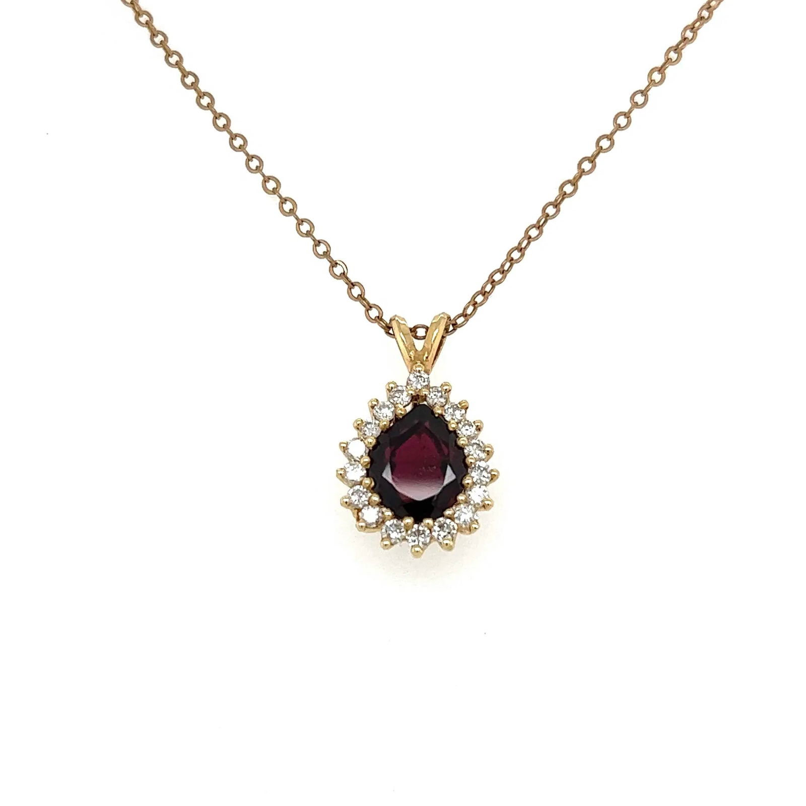 14k Gold Garnet Diamond Necklace (1 of 4)