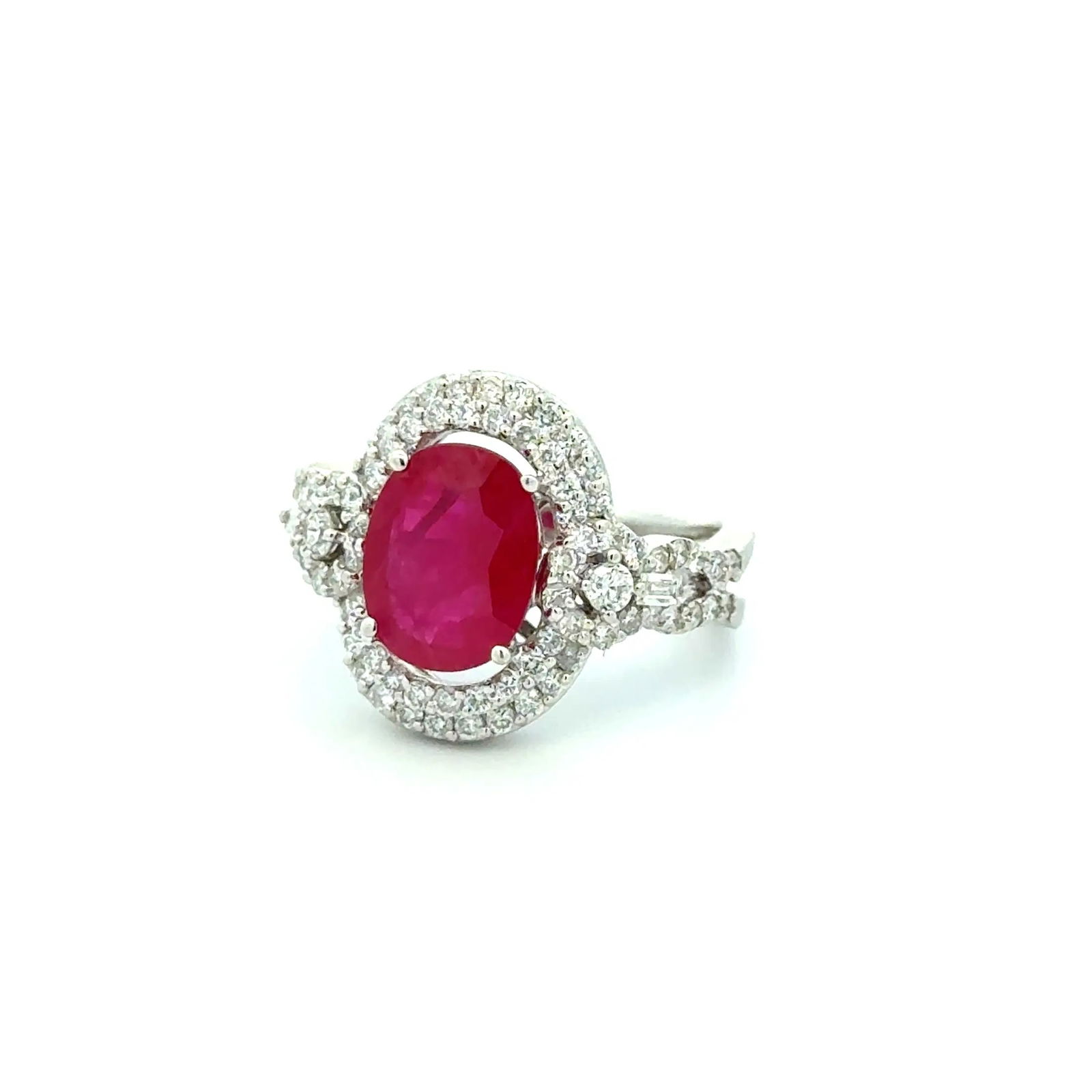 18k WG Ruby Diamond Cluster Ring - 3