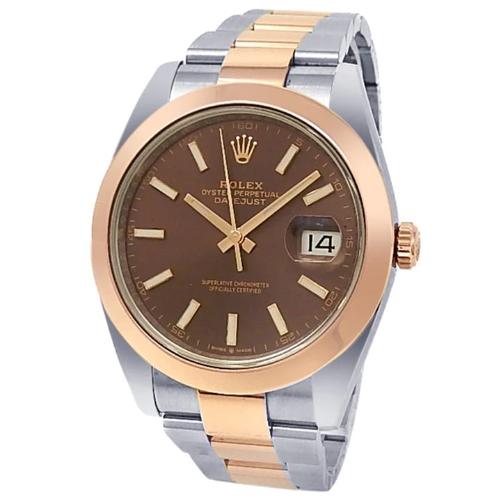 Rolex Datejust 41 Everose Chocolate Dial Steel Watch (1 of 4)