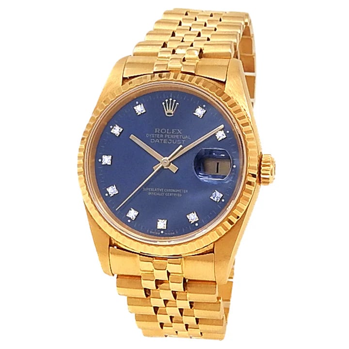 Rolex 18k Gold Datejust Diamond Watch (1 of 4)