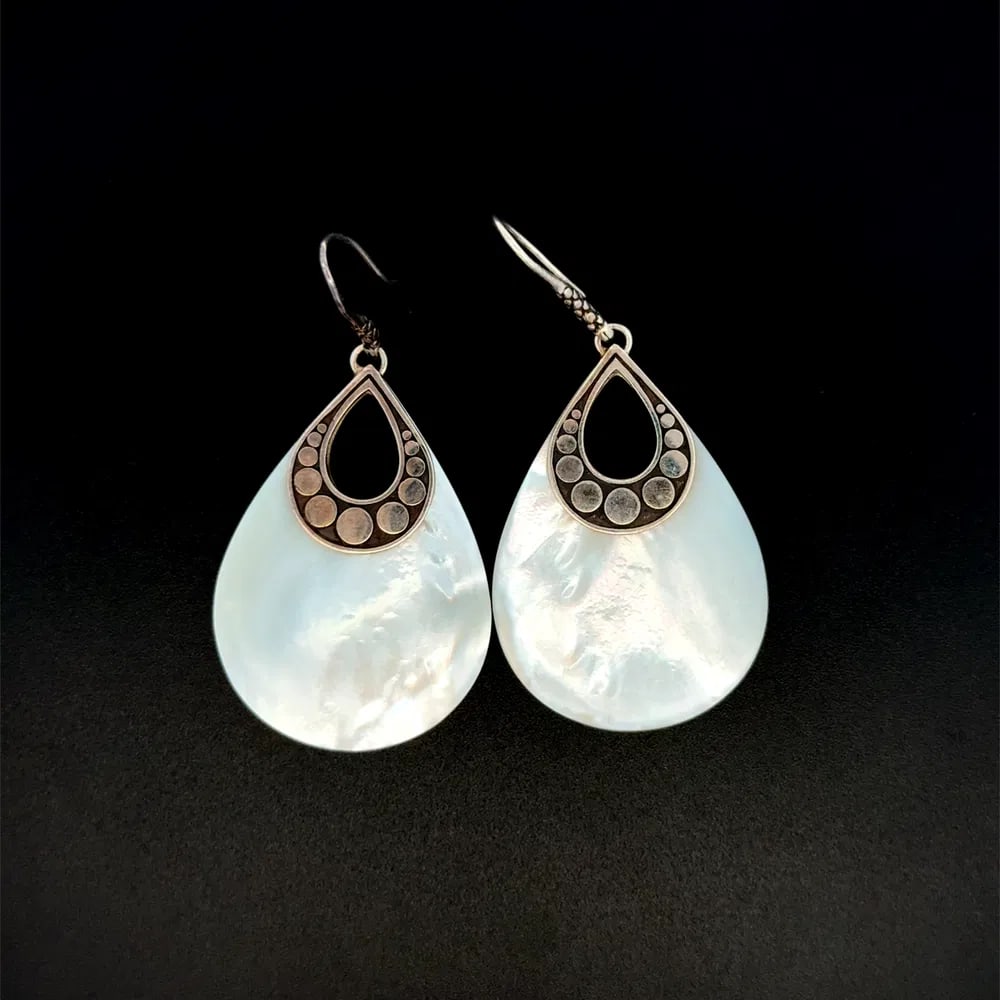 John Hardy Sterling MOP Drop Earrings (1 of 4)