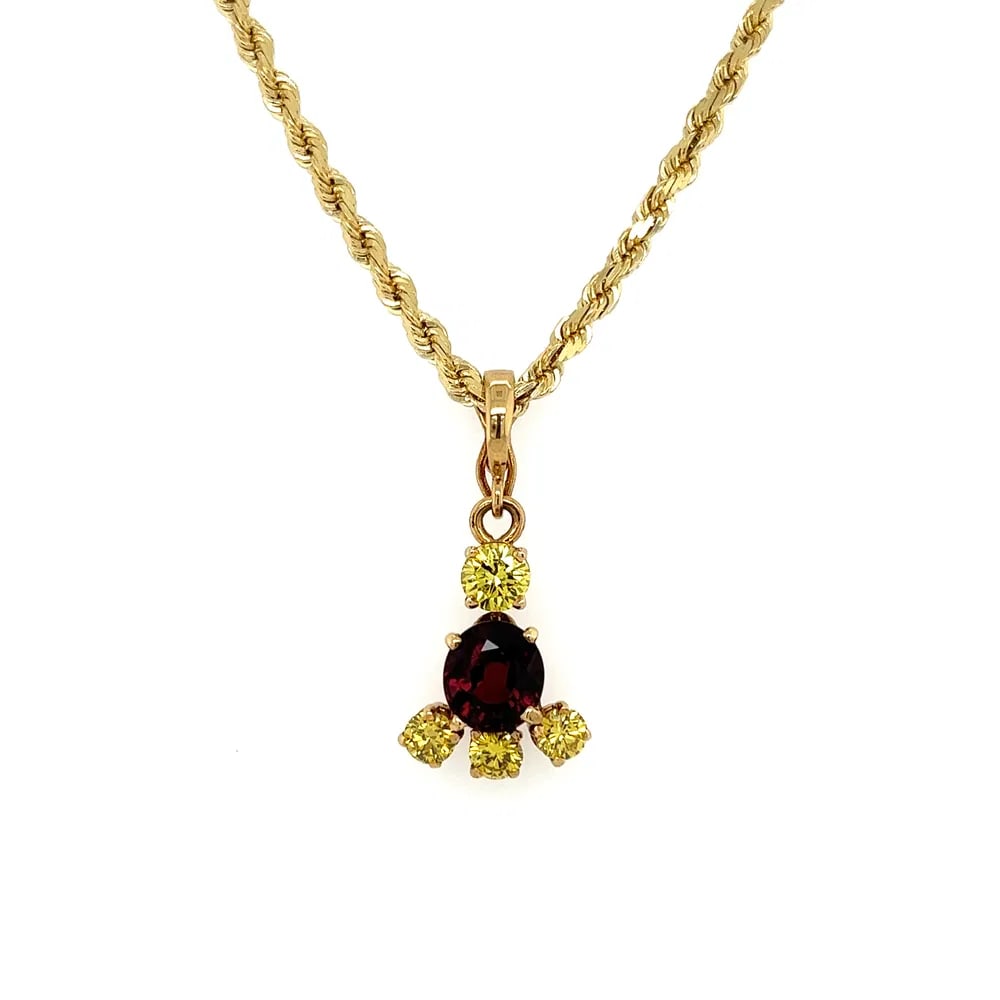14k Gold Garnet Chrysoberyl Pendant (1 of 4)