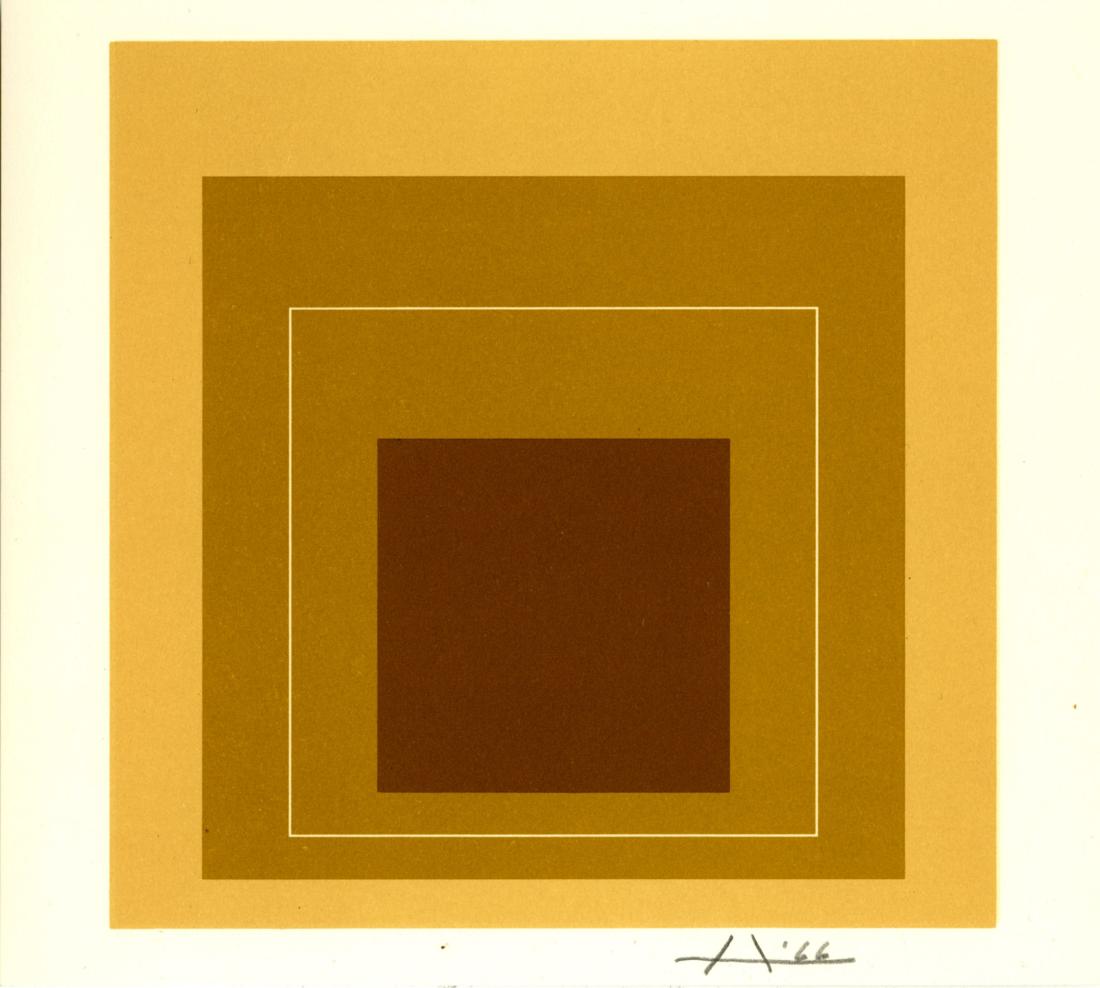 JOSEF ALBERS - White Line Square XVI (miniature: Josef Albers (German/American, 1888 - 1976). "White Line Square XVI (miniature edition) [from: White Line Squares - Series II]". Original color lithograph. 1966. Signed in pencil with the initial and 