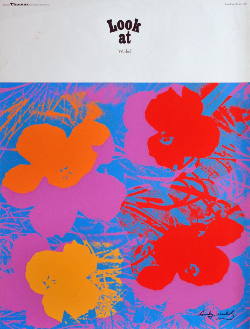 ANDY WARHOL - Flowers: Andy Warhol (American, 1928 - 1987). "Flowers [Galerie Thomas]". Color silkscreen. 1970. Signed in black marker, lower right. Edition unknown, presumed small. Light cream wove paper. The full sheet. F