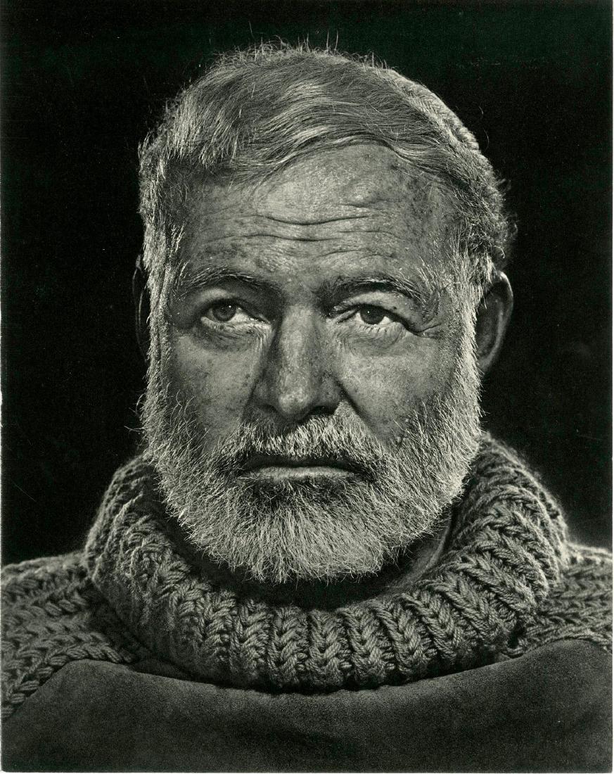 YOUSUF KARSH - Ernest Hemingway: Yousuf Karsh (Armenian/Canadian, 1908-2002). "Ernest Hemingway". Original vintage photogravure. 1957. Printed 1959. Stamped with the photographer's name, verso. High-grade archival paper. Printed to t