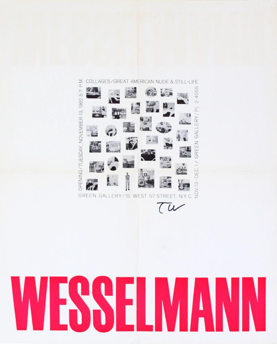 TOM WESSELMANN - Collages/Great American Nude &: Tom Wesselmann (American, 1931 - 2004). "Collages/Great American Nude & Still-Life". Color offset lithograph. 1962. Signed with the initials in black marker, lower right. Edition unknown, presumed sma