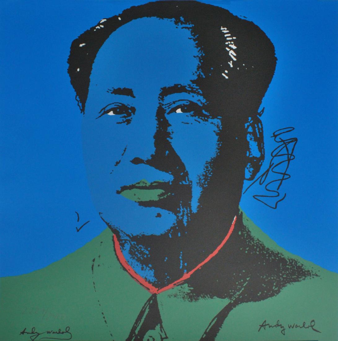 ANDY WARHOL [d'apres] - Mao #10: Andy Warhol [d'apres] (American, 1928 - 1987). "Mao #10". Color lithograph. Printed c1986?. Bears signature in black marker, lower left; signed in the plate, lower right. Editioned in pencil. Cream wo