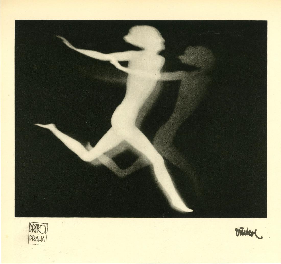 FRANTISEK DRTIKOL - La Course: Frantisek Drtikol (Czech, 1883 - 1961). "La Course". Original vintage photogravure. c1933. Printed 1933. Signature and Studio stamps, recto. Edition unknown, presumed very small. High-grade archival p