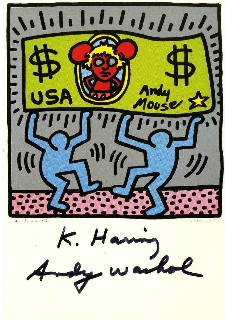 KEITH HARING & ANDY WARHOL - Andy Mouse II, Homage (1 of 2)