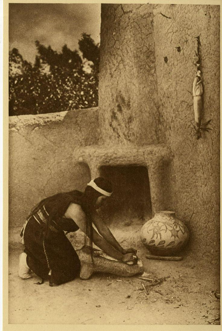 EDWARD S. CURTIS - The Grinding Stone - Original (1 of 1)