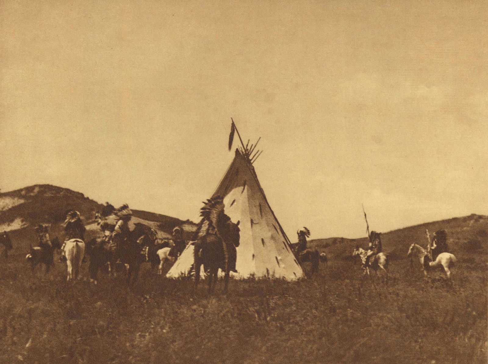 EDWARD S. CURTIS - Sioux Camp - Original photogravure (1 of 1)