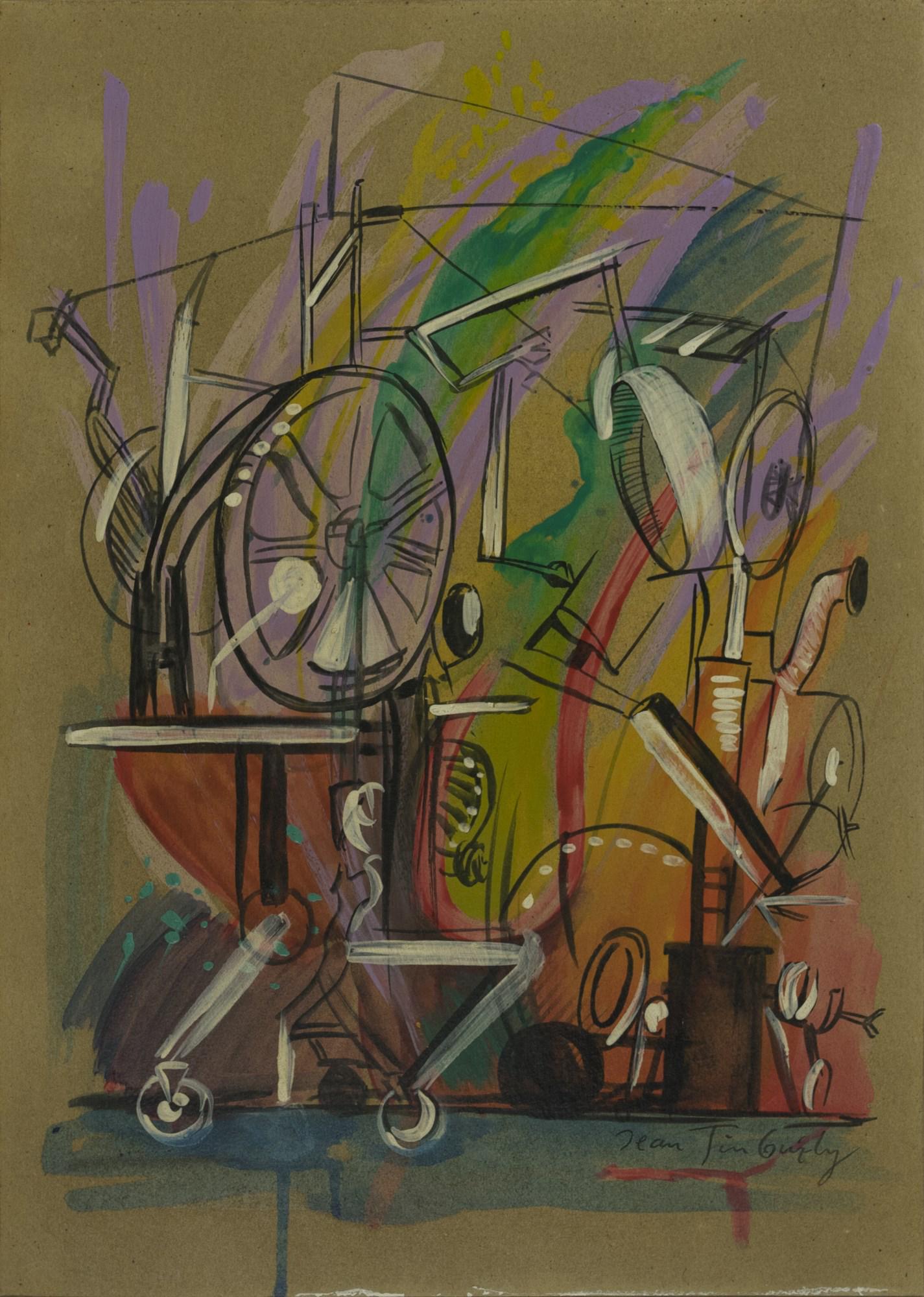 JEAN TINGUELY - Metamechanic 41 - Acrylic on board (1 of 3)