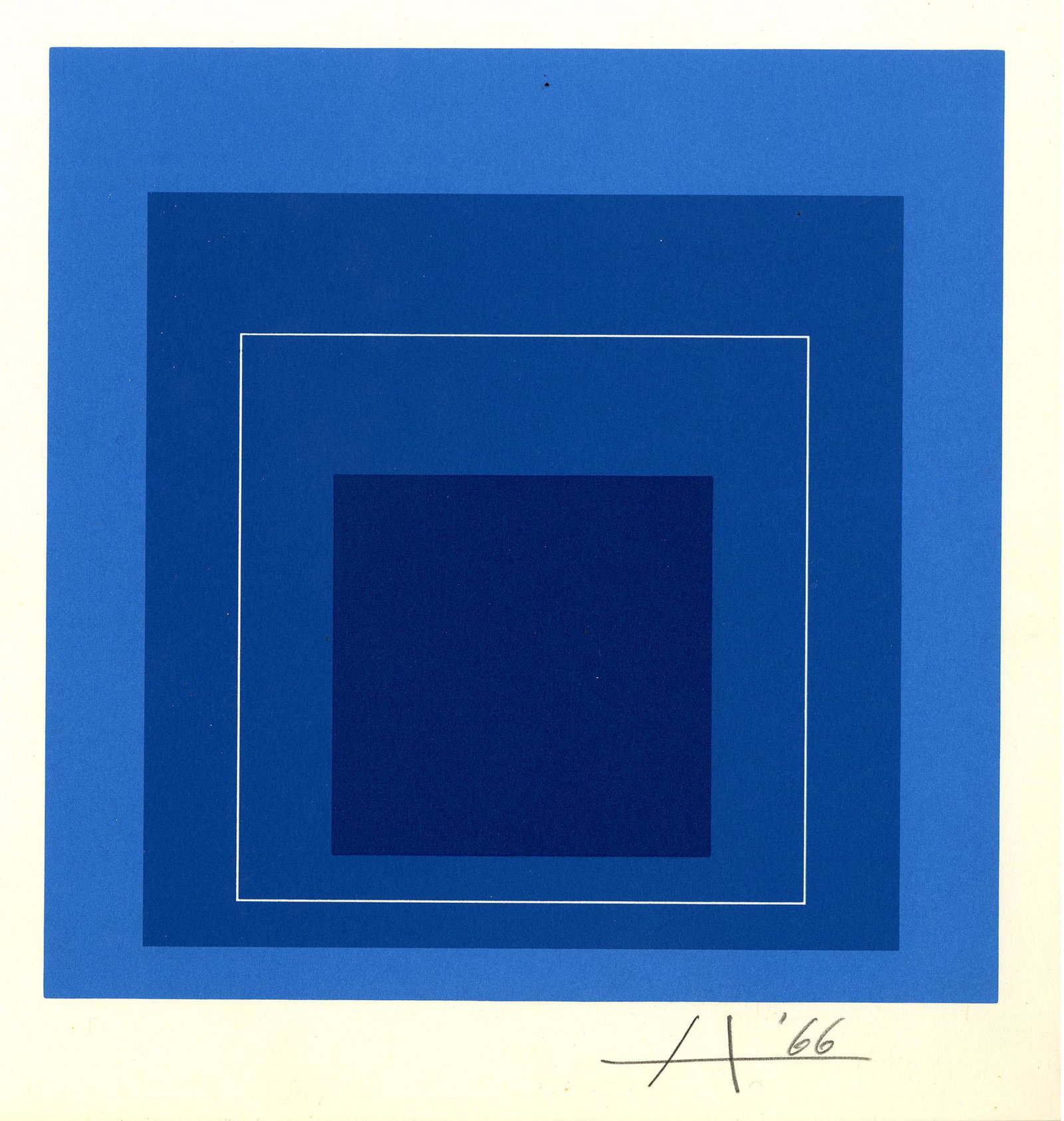 JOSEF ALBERS - White Line Squares XIII: Homage to the: Artist: Josef Albers (German/American, 1888 - 1976). Title: "White Line Squares XIII: Homage to the Square [miniature edition - from: White Line Squares - Series II]". Medium: Original color lithograp