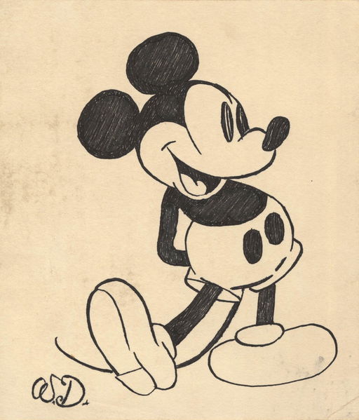 WALT DISNEY Mickey Mouse, Joyful Pen & ink drawing Sep 27, 2019 Stanford Auctioneers in AZ WALT DISNEY Mickey Mouse, Joyful Pen & ink drawing Sep 27, 2019 Stanford Auctioneers in AZ