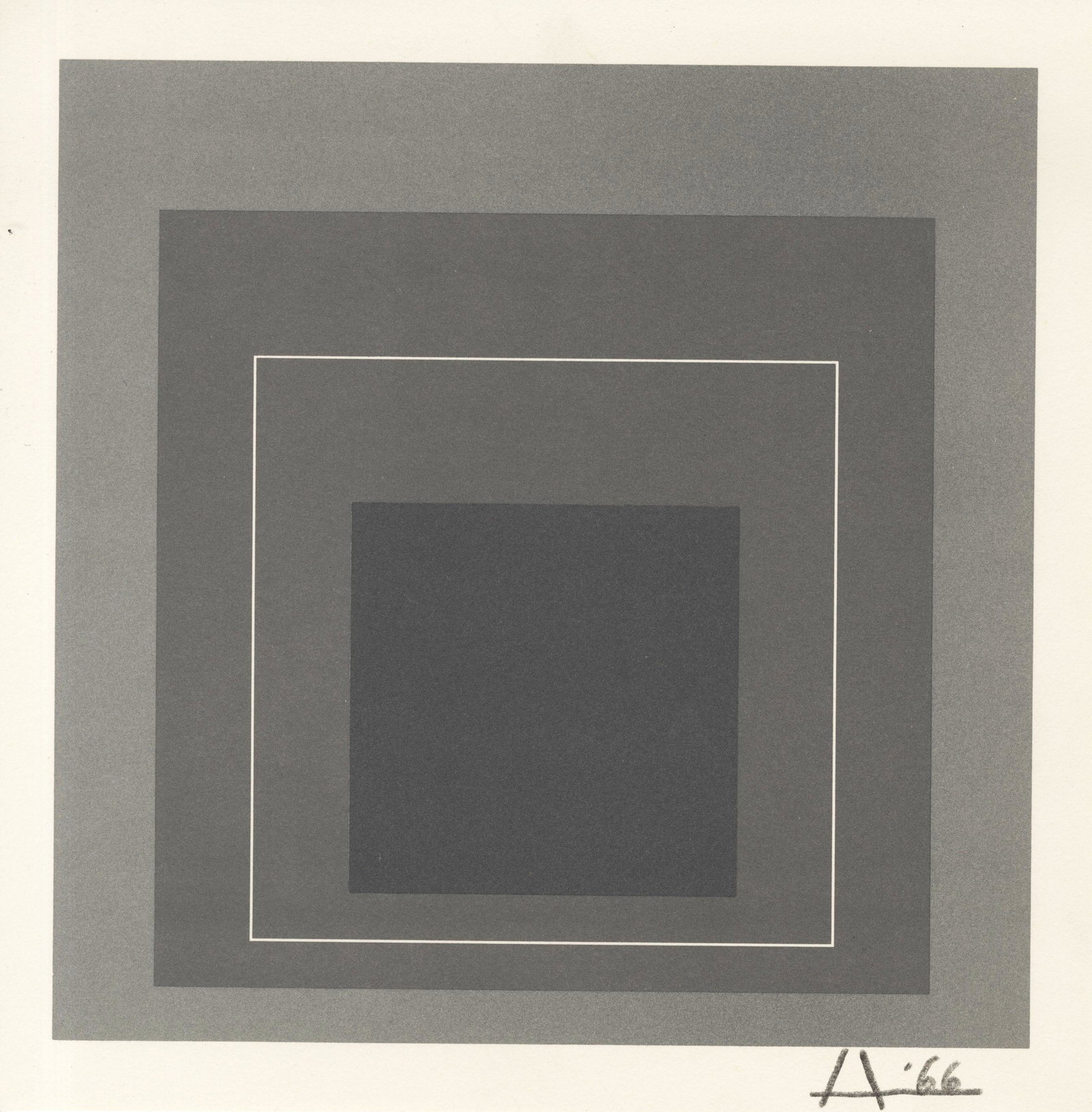 JOSEF ALBERS - White Line Squares II: Homage to the: Artist: Josef Albers (German/American, 1888 - 1976). Title: "White Line Squares II: Homage to the Square [miniature edition - from: White Line Squares - Series I]". Medium: Original color lithograph. 