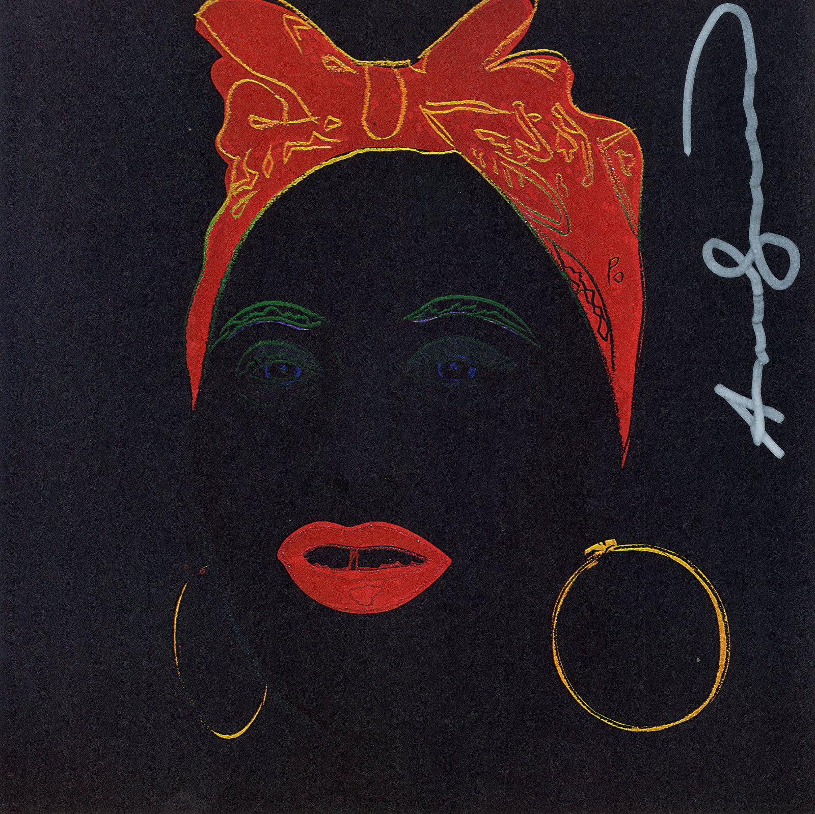 ANDY WARHOL - Mammy - Color offset lithograph: Artist: Andy Warhol (American, 1928 - 1987). Title: "Mammy [announcement]". Medium: Color offset lithograph. Date: 1981. Lot Note(s): Signed in white marker, upper right. Edition unknown, pre
