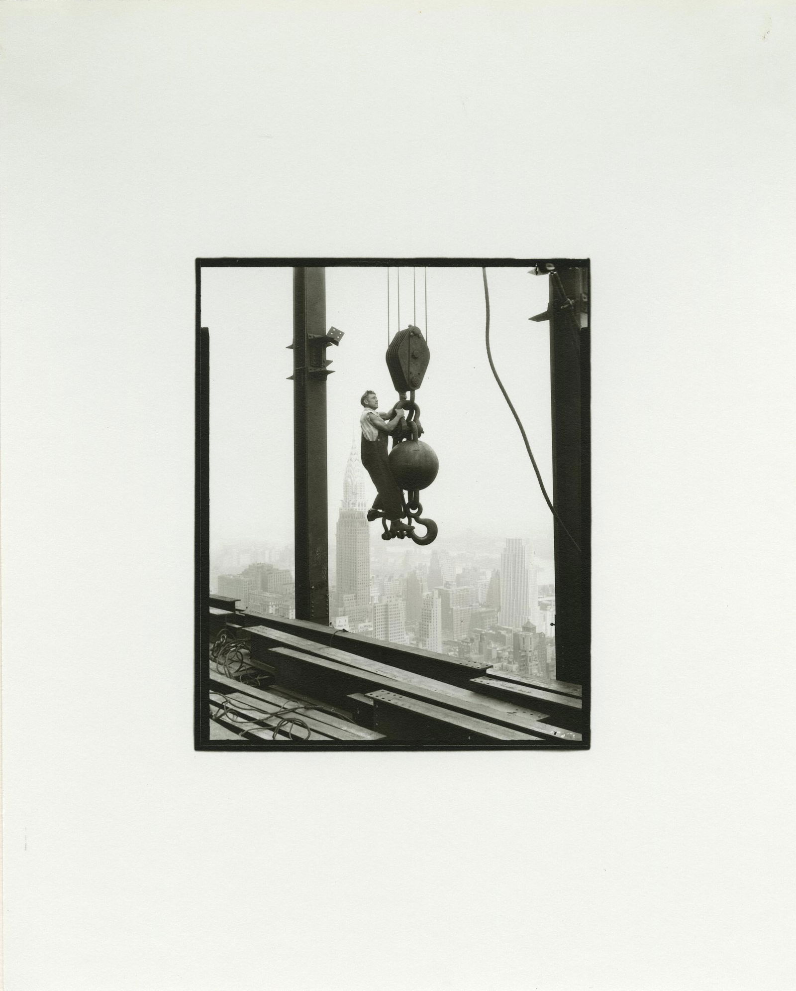 LEWIS HINE - Riding the "Ball," High Up on the Empire (1 of 1)