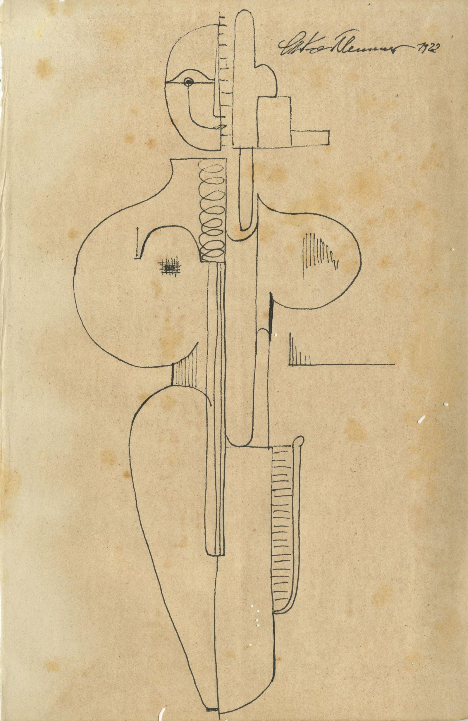 OSKAR SCHLEMMER - Akt - Pen and ink drawing (1 of 1)