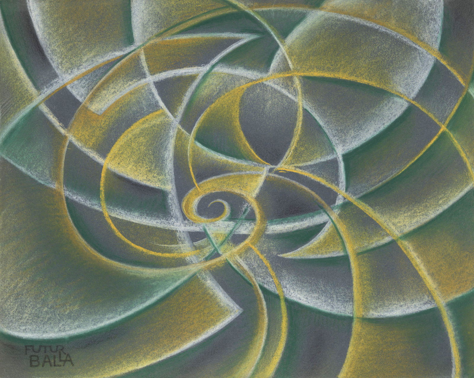 GIACOMO BALLA - Vortice - Original color pastel on (1 of 1)