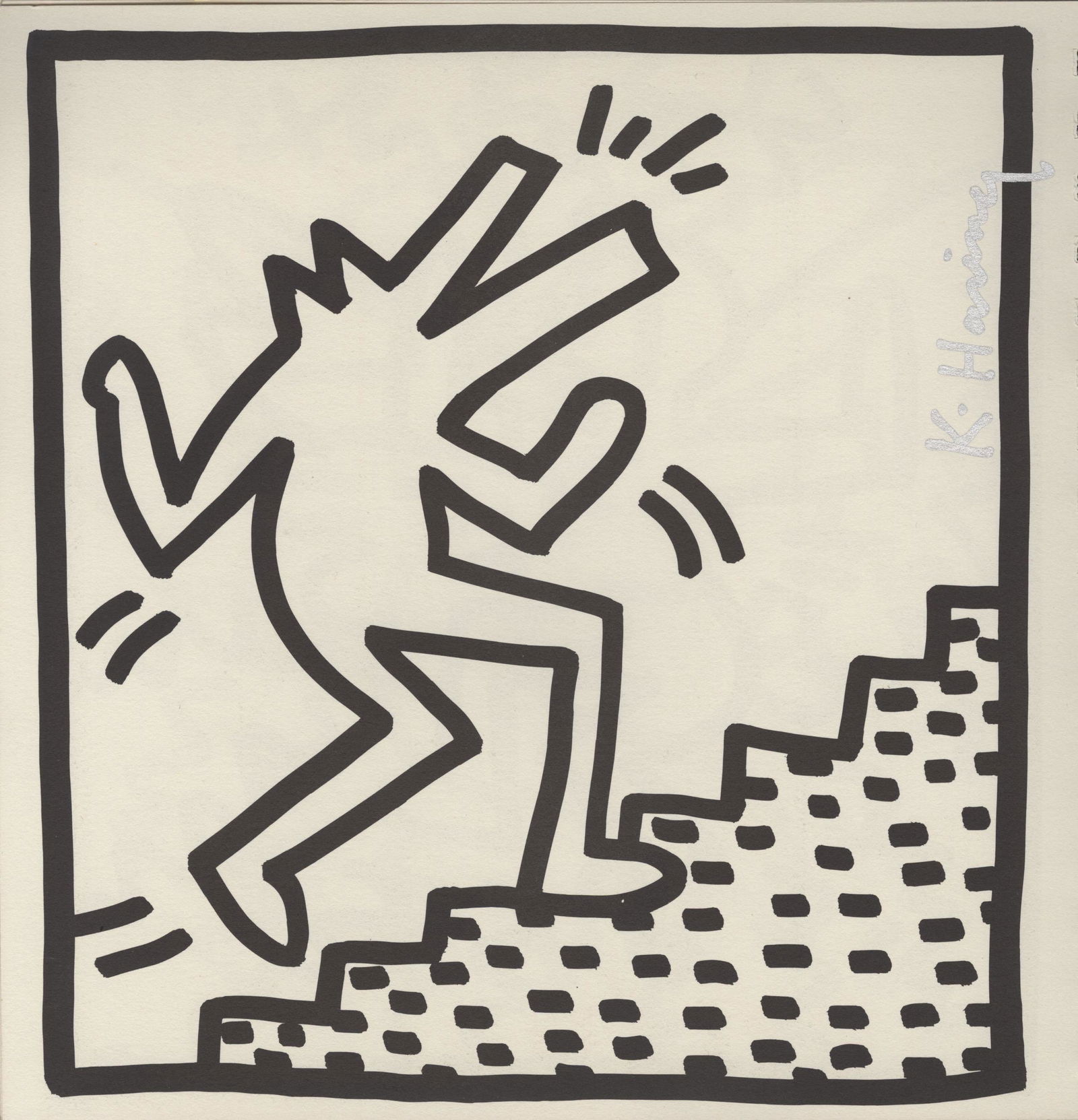 KEITH HARING - Barking Dog on Stairs - Lithograph (1 of 1)