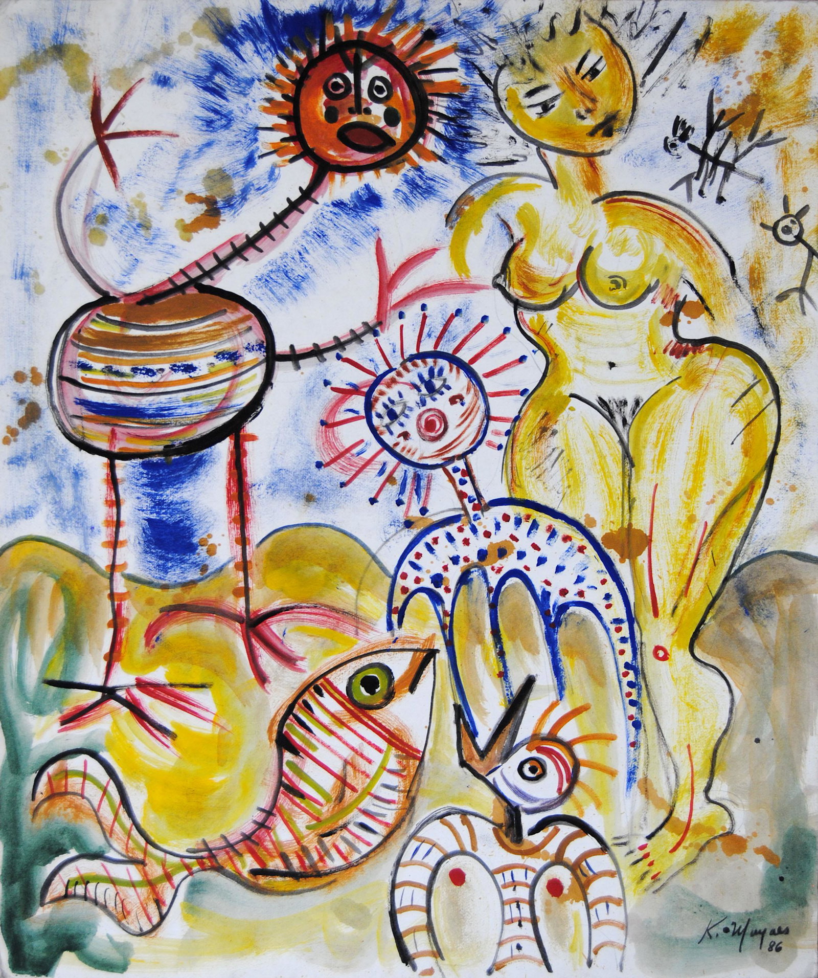 KARIMA MUYAES - Dialogando - Oil on paper (1 of 2)