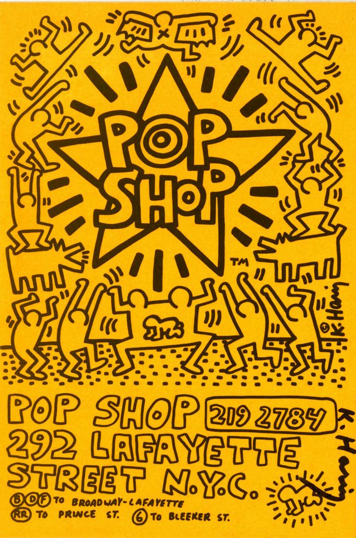 KEITH HARING - Pop Shop Handbill/Sticker - Color offset (1 of 2)