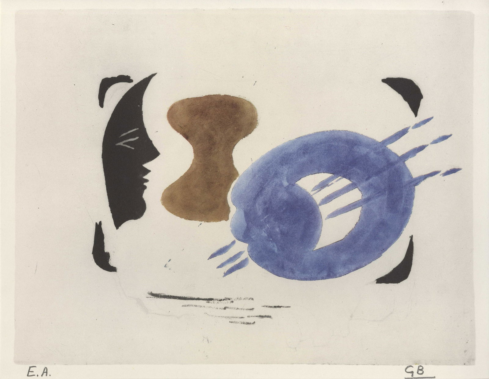 GEORGES BRAQUE - Profil et palette - Original color (1 of 1)