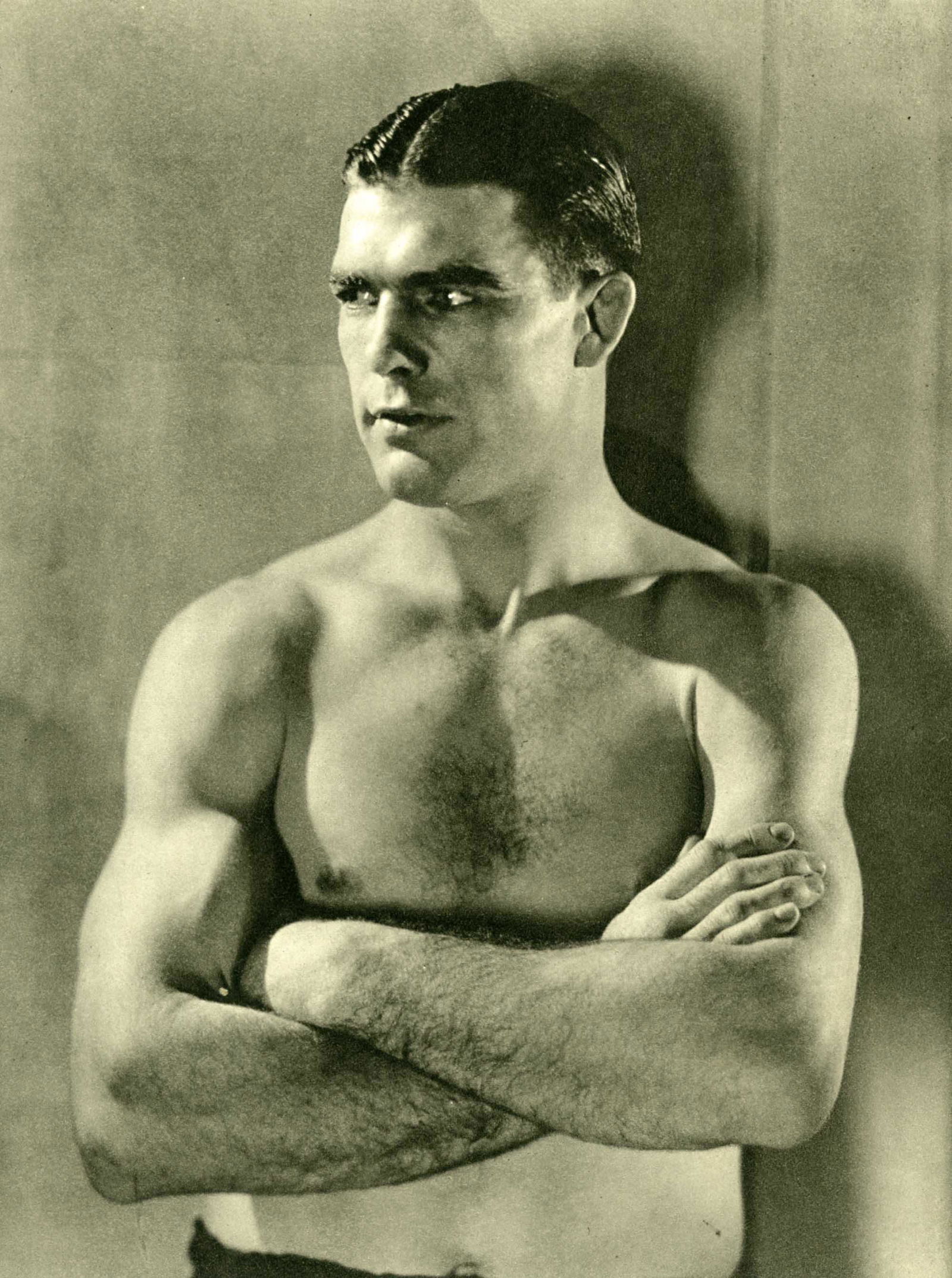 GEORGE HOYNINGEN-HUENE - The Boxer, William Lawrence: Artist: George Hoyningen-Huene (Russian/American, 1900 - 1968). Title: "The Boxer, William Lawrence "Young" Stribling, Jr". Medium: Original vintage photogravure. Date: Composed 1930. Printed 1930.