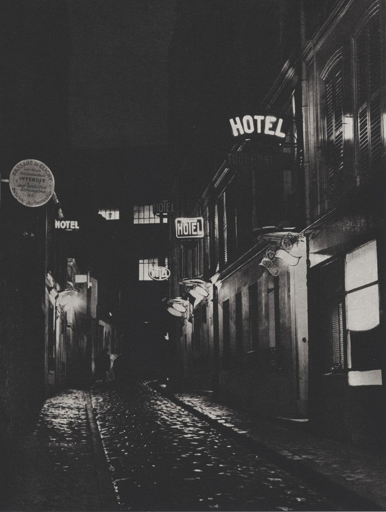 BRASSAI [gyula halasz] - Hotels, Boulevard de Clichy -: Artist: Brassai [gyula halasz] (Hungarian/French, 1899-1984). Title: "Hotels, Boulevard de Clichy". Medium: Original photogravure. Date: Composed c1930-32. Printed later. Dimensions: