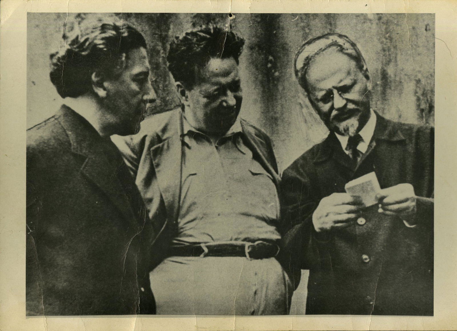 FRITZ BACH - Andre Breton, Diego Rivera, Leon Trotsky -: Artist: Fritz Bach (Swiss, 1890-?). Title: "Andre Breton, Diego Rivera, Leon Trotsky". Medium: Silver gelatin print. Date: Composed 1938. Printed c1938-1942. Dimensions: Image size: 4