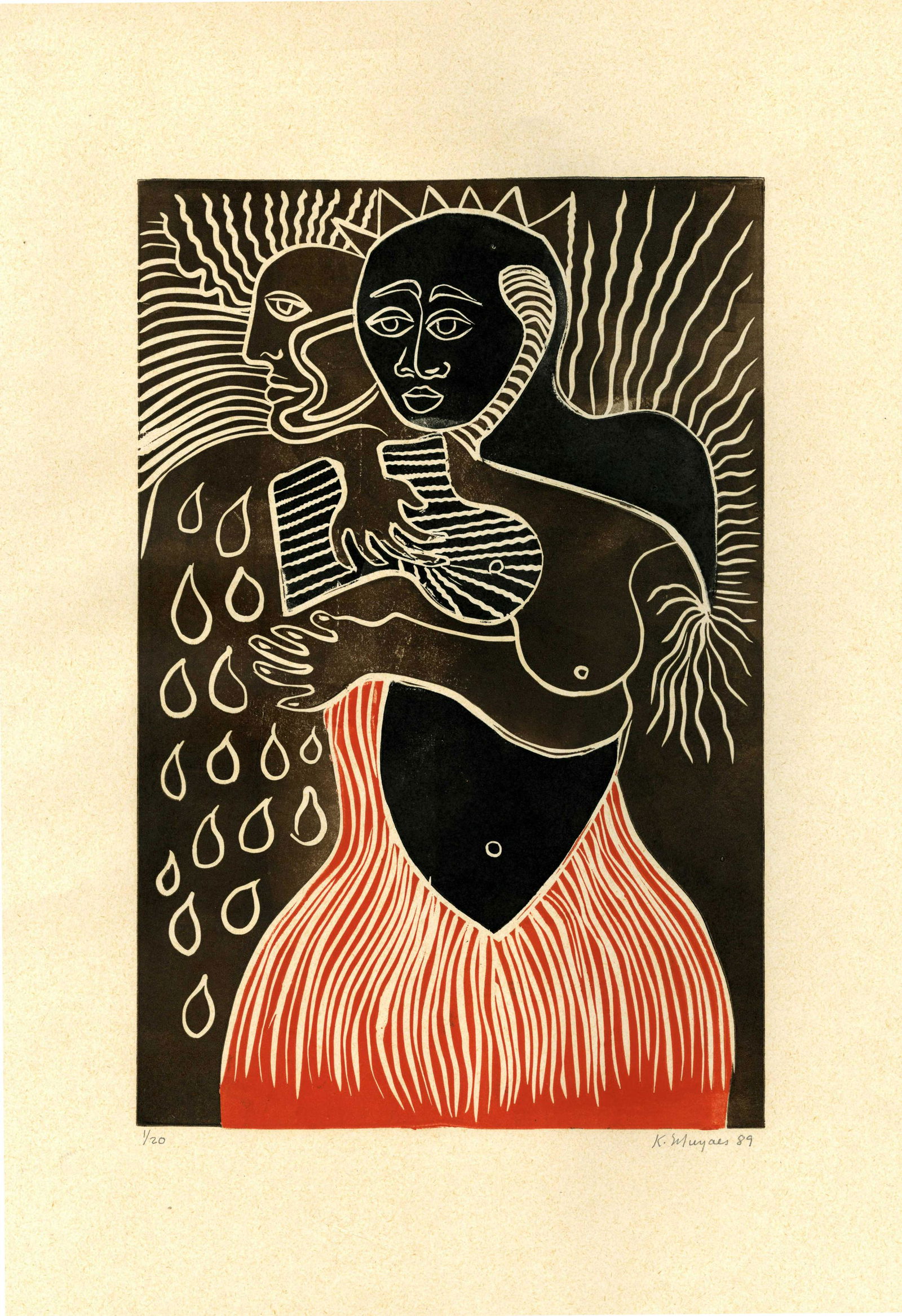 KARIMA MUYAES - Parabola del Mar - Color linoleum cut (1 of 1)