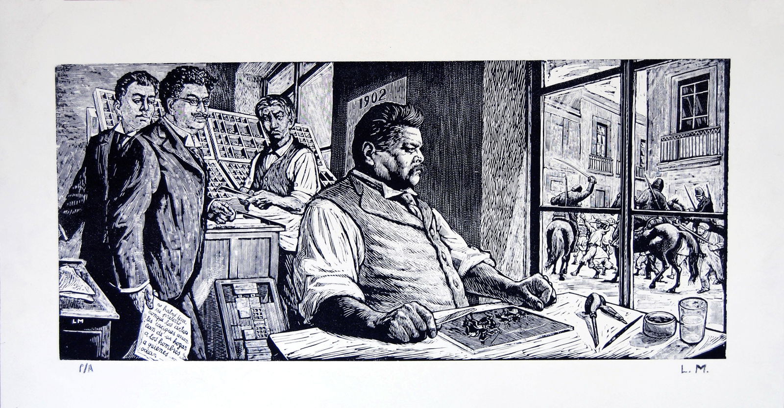 LEOPOLDO MENDEZ - Jose Gualalupe Posada - Linoleum cut (1 of 1)