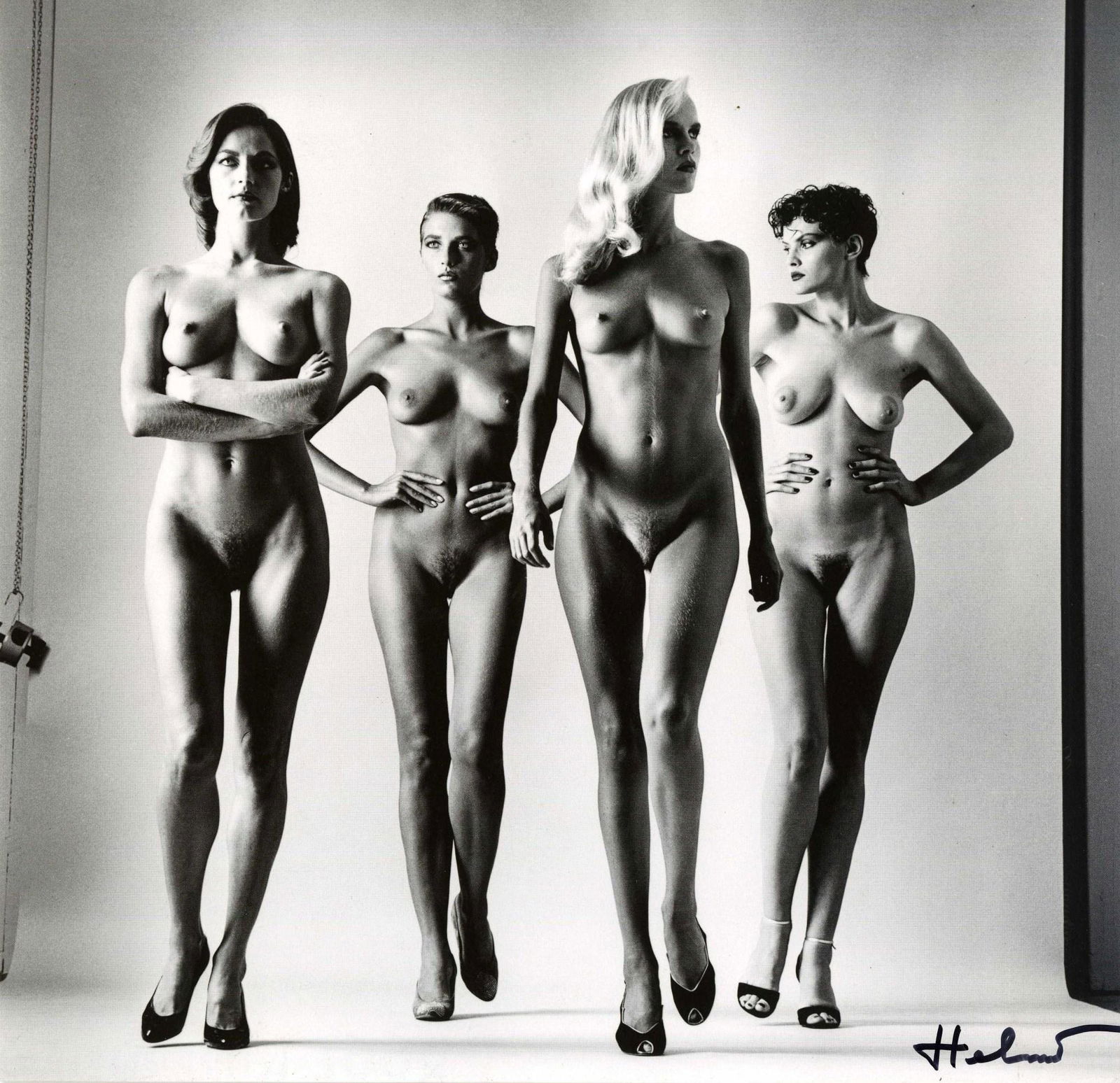 HELMUT NEWTON - Sie Kommen - Naked - Original vintage: Artist: Helmut Newton (German/Australian, 1920-2004). Title: "Sie Kommen - Naked [Paris]". Medium: Original vintage photolithograph. Date: Composed 1981. Printed 1997. Dimensions: Ima