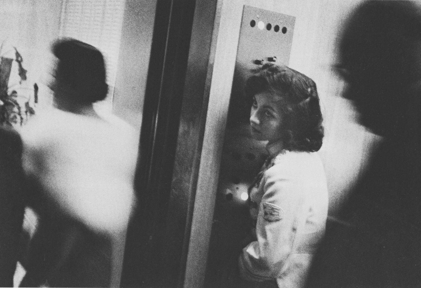 ROBERT FRANK - Elevator, Miami Beach - Original: Artist: Robert Frank (Swiss/American, b.1924). Title: "Elevator, Miami Beach". Medium: Original photogravure. Date: Composed 1955. Printed 1969. Dimensions: Overall size: 5 3/16 x 7 5