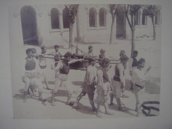 ABDULLAH FRERES (Armenian) Vintage albumen print: Abdullah Freres (Armenian, Active 1860s - 1890s). "Pompiers". Vintage albumen print. c1880s. Printed c1880s. Credited in the negative, lower left. Titled in the negative, lower right. 7 13/16 x 10 5/1