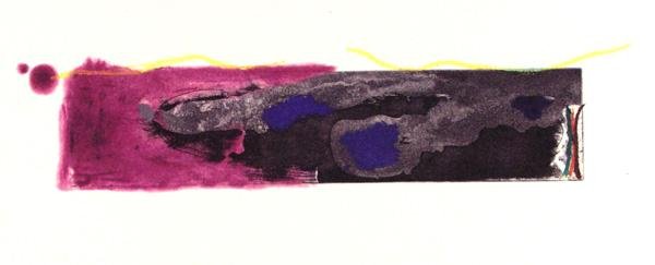 HELEN FRANKENTHALER (American) Color offset lithog: Helen Frankenthaler (American, 1928 - 1988). "This Is Not a Book". Color offset lithograph. 1997. Heavy wove paper. Fine impression. 2 1/8 x 9 1/8 in. (54 x 232 mm). Sheet Size: 4 1/8 x 10 in. (105 x 