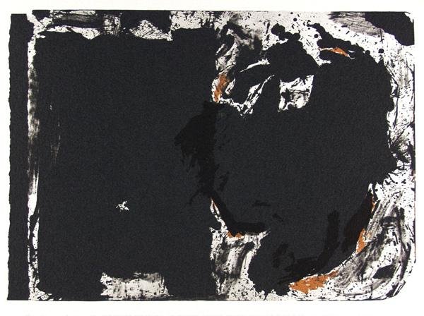 ROBERT MOTHERWELL (American) Color offset lithogra: Robert Motherwell (American, 1915 - 1992). "Lament for Lorca (Miniature Edition)". Color offset lithograph. 1982. Edition of 3000. Full margins. Fine impression. 6 5/8 x 9 1/4 in. (168 x 235 mm). Shee