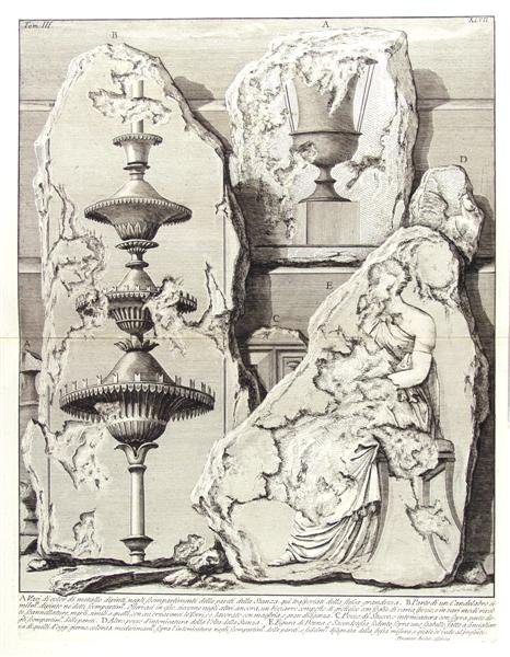 FRANCESCO PIRANESI (Italian) Engraving: Francesco Piranesi (Italian, 1758 - 1810). "A - Vasi Di Color…". Engraving. c1770s. Heavy laid paper. Wide margins. Fine impression. 20 1/4 x 15 5/8 in. (514 x 397 mm). Sheet Size: 30 1/2 x 20 1/4 i
