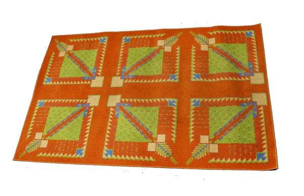 FRANK LLOYD WRIGHT (American) Textile - Carpet: Frank Lloyd Wright (American, 1869 - 1959). "Frank Lloyd Wright/Taliesin Designed Carpet from the Arizona Biltmore Hotel". Textile - Carpet. c1950s. 93 in. (length) x 53 1/2 in. (width). Carpet has be