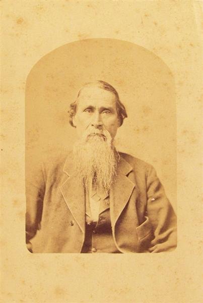 CHARLES M. BELL [ATTRIB.] (American) Vintage album: Charles M. Bell [attrib.] (American, 19th Century). "Shawnee (half-caste), Kansas". Vintage albumen print. c1870. Printed c1870. Titled in ink on mount, recto. 7 1/2 x 5 in. (190 x 127 mm). [155]