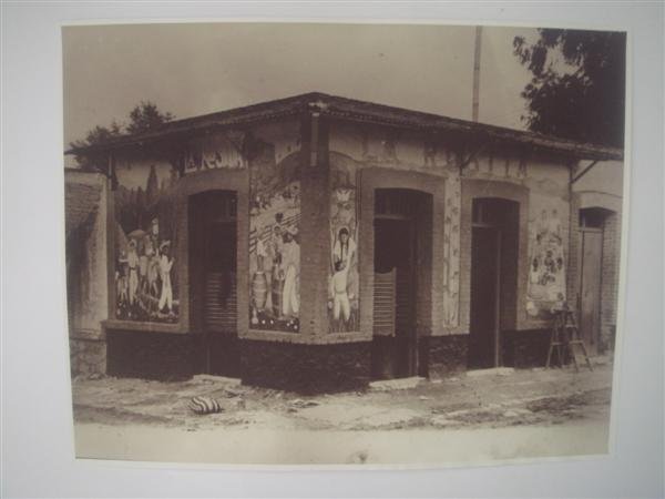 AUGUSTIN VICTOR CASASOLA (Mexican) Gelatin silver: Augustin Victor Casasola (Mexican, 1874 - 1938). "'La Rosita Pulqueria' Pint. por Frida Kahlo". Gelatin silver print. c1935. Printed later from the original negative. Casasola Studios embossed blindst