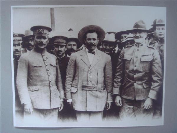 AUGUSTIN VICTOR CASASOLA (Mexican) Gelatin silver: Augustin Victor Casasola (Mexican, 1874 - 1938). "Alvaro Obregon, Francisco Villa, General Pershing, Dwight Eisenhower (a la Derecha) [Mexico]". Gelatin silver print. c1916. Printed later from the ori
