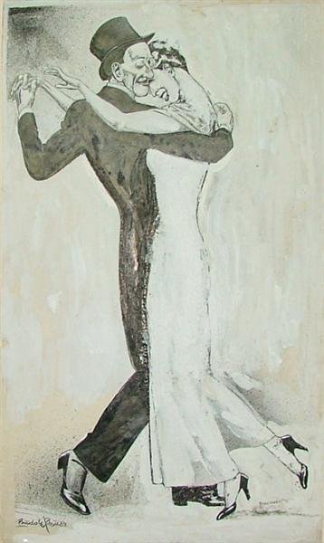 RUDOLF BAUER (German) Mixed media - gouache with p: Rudolf Bauer (German, 1881 - 1953). "High Heels". Mixed media - gouache with pencil and pen drawing. c1920s. Signed, lower left. Estate stamp, verso. 19 1/2 x 11 1/2 in. (495 x 292 mm). Sheet Size: 19