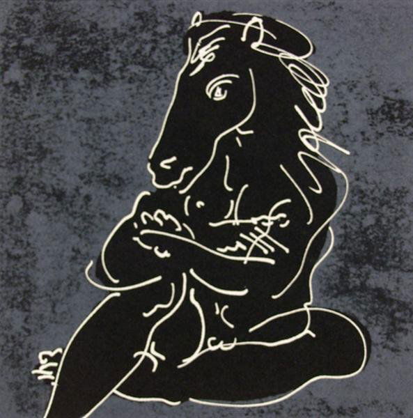 HANS ERNI (Swiss) Color lithograph: Hans Erni (Swiss, b.1909). "Lithograph from "Chevaux" (IX-2)". Color lithograph. 1966. Edition of 450. Rives BFK paper. Fine impression. 6 1/8 x 6 1/16 in. (156 x 154 mm). Sheet Size: 8 1/4 x 8 1/2 in