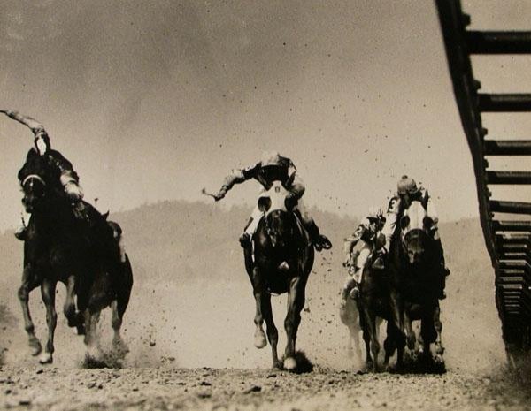 MORRIS BERMAN (American) Vintage gelatin silver pr: Morris Berman (American, 1910 - 2002). "Pursuit". Vintage gelatin silver print. c1960s-1970s. Printed c1960s-1970s. Signature stamp and estate stamp on verso. 10 3/8 x 13 7/16 in. (264 x 341 mm). Shee