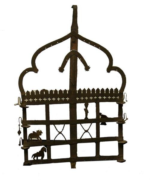 CONTINENTAL SCHOOL [20TH CENTURY] Metalware: Continental School [20th Century]. "Continental Wrought Iron Wall Hanging". Metalware. [21958]