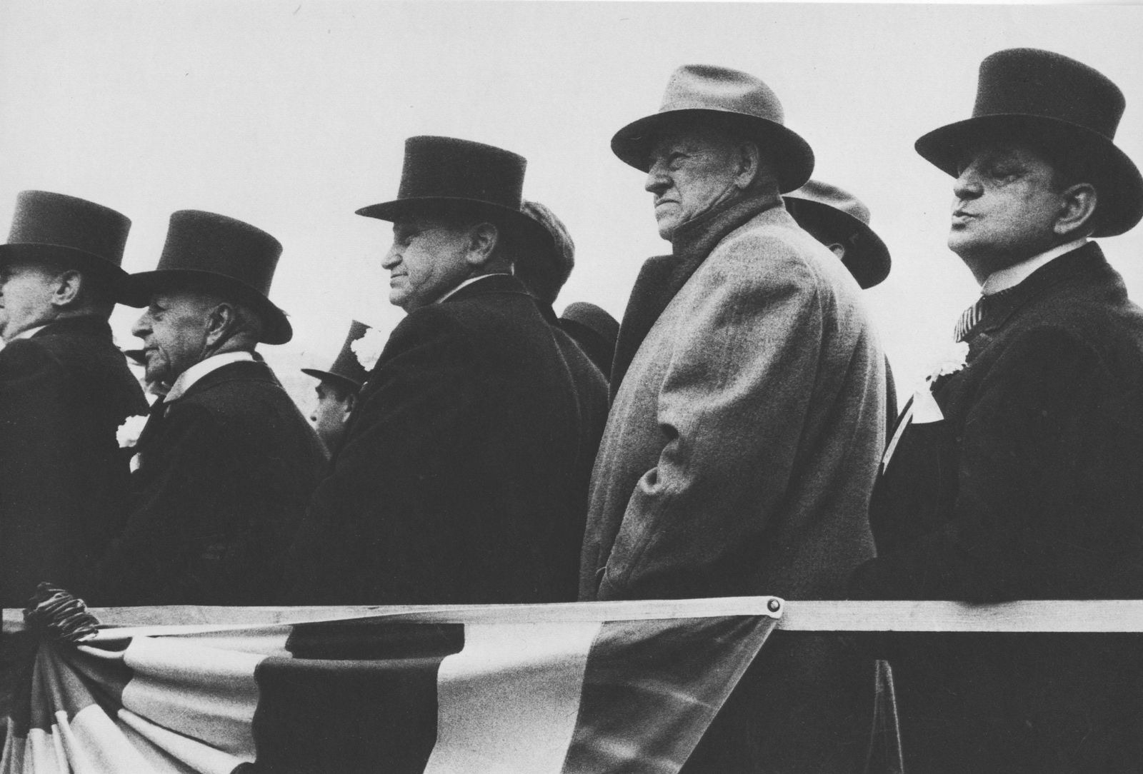 ROBERT FRANK - City Fathers, Hoboken, New Jersey -: Artist: Robert Frank (Swiss/American, b.1924). Title: "City Fathers, Hoboken, New Jersey". Medium: Original photogravure. Date: Composed 1955. Printed 1969. Dimensions: Overall size: 5 3/16 x