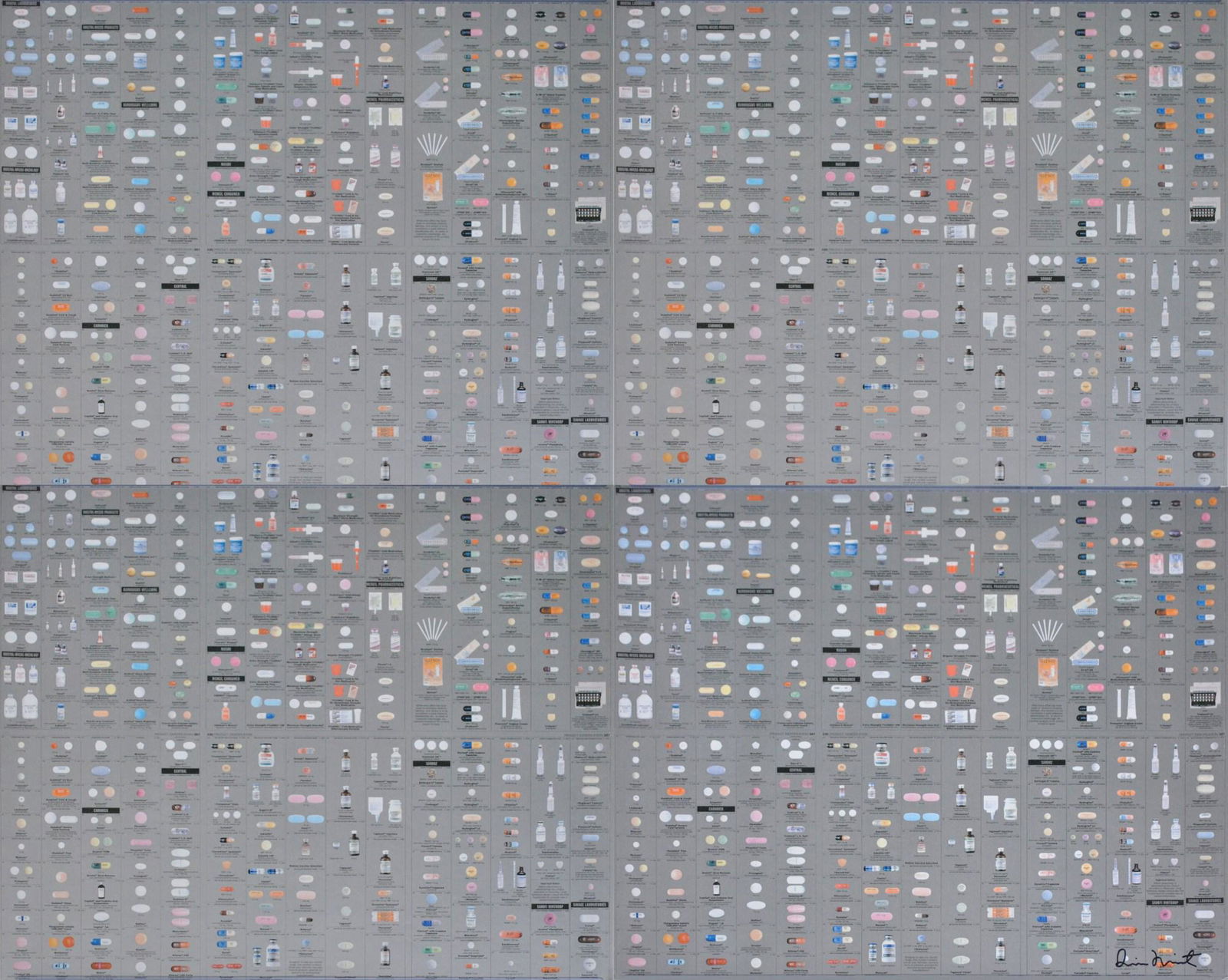 DAMIEN HIRST - Pharmacy Panel (Silver) (1997) (4 panel) (1 of 3)